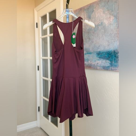 Halara Softlyzero Razor Back Mini Casual Dress Flared With Shorts Small Red - Picture 2 of 4